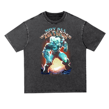 NOT ALL WHO Heavyweight  Oversize Acid Wash Tee - 300 GSM