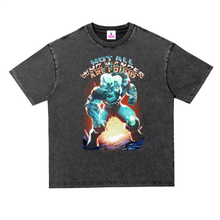 NOT ALL WHO Heavyweight  Oversize Acid Wash Tee - 300 GSM