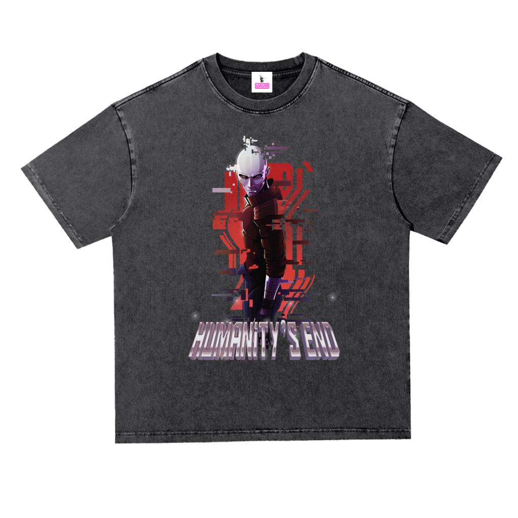 HUMANITY'S END Heavyweight  Oversize Acid Wash Tee - 300 GSM