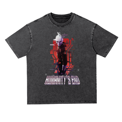 HUMANITY'S END Heavyweight  Oversize Acid Wash Tee - 300 GSM